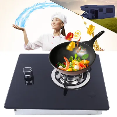 1 Burner LPG Gas Stove Hob Tempered Glass For Boat Caravan RV Camper Black New • $98.80