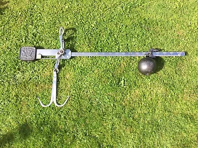 £89.95 • Buy Steelyard 300lb Weight Scales Butcher Farm Meat Hook Hanging Vintage