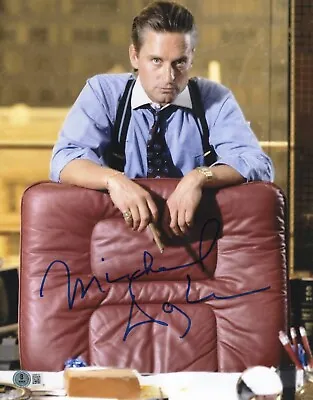 Michael Douglas Signed 11x14 Photo Wall Street Autograph Proof Beckett Witness • $400