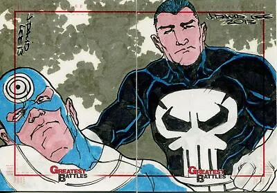 Marvel Greatest Battles Panel Sketch Card By J. David Lee Bullseye & Punisher • $43.55