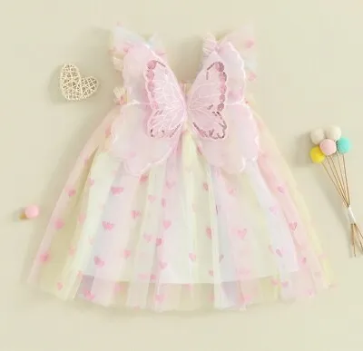 Baby Girl Fairy Dress Girls Birthday Dress Pastel Party Tulle Dress • £15.99