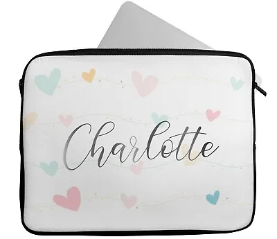 £17.99 • Buy Personalised Any Name Heart Design Laptop Case Sleeve Tablet Bag Chromebook 6