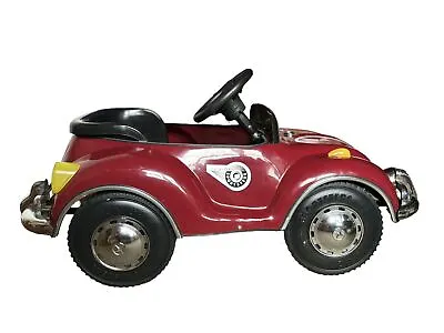 Vintage Red VW Beetle Junior Sportster Metal Pedal Car RARE Good Condition • $700