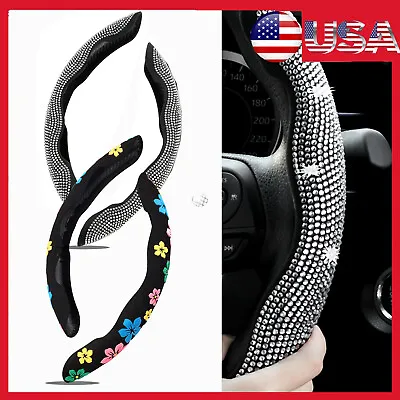 Car Steering Wheel Cover Rhinestone Bling Diamond Girl Women Fashion Accessories • $13.45