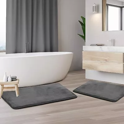 Memory Foam Bath Mat Set For Bathroom Non Slip Fast Drying Absorbent Soft • $25.47