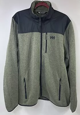 Helly Hansen Varde Jacket Mens Size 2XL Olive Green Full Zip Softshell Fleece • $79.99