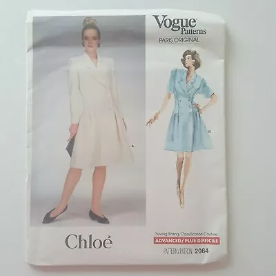 Vogue Paris Original Chloe Dress Sewing Pattern 2064 Size 8 Uncut Vintage 1988 • $19.99