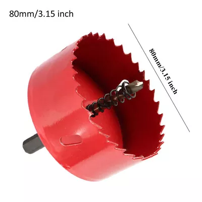 80 Mm  Metal Hole Saw Holesaw Cut Arbor Pilot Drill Bit Wood Plastic 3/8 Inch • £8.19