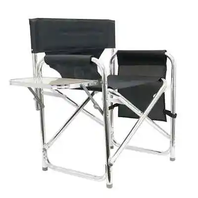 Folding Aluminium Directors Chair Camping Caravan With Side Table Foldable • £59.99
