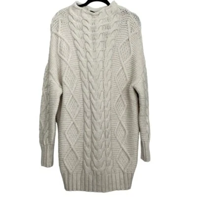 $39.99 • Buy Zara Women's Cable Knit Mini Sweater Dress Cream Size Medium NWT