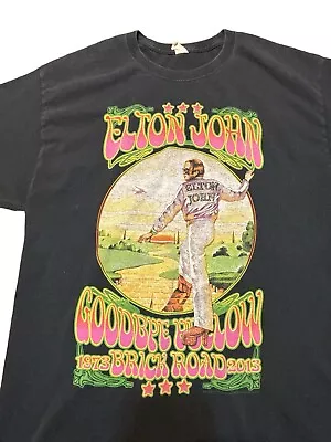 Elton John Goodbye Yellow Brick Road 2013 World Tour T-Shirt Size Small L Black • $19.79