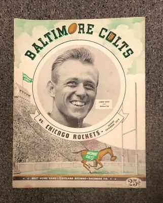 RARE November 30rd 1947 AAFC Baltimore Colts VS Chicago Rockets Football Program • $45
