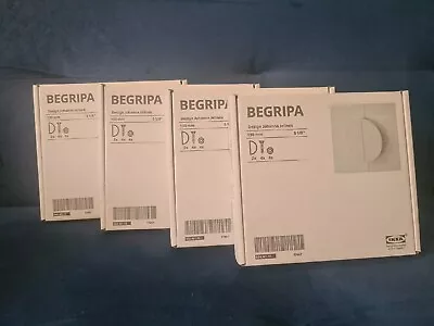 4X IKEA BEGRIPA HANDLES WHITE HALF ROUND 130mm 2 PACK WARDROBE CUPBOARD  • £32.99