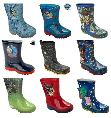 Boys Official Character Wellies Wellington Rain Snow Welly Boots Kids Size 5-2 • £11.95