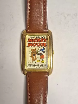 DISNEY - LORUS - MICKEY MOUSE In STEAMBOAT WILLIE - WRIST WATCH V515-5A70 NEW • $21.95