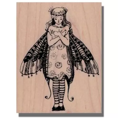 ART FAIRY Rubber Stamp Angel Girl Scribble Draw Sketch Artistic Mixed Media • $15.49