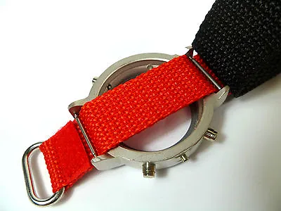 18 MM Red Black Touch Fastener Watch Strap Watch Band Fabric Band 1859 • £8.47