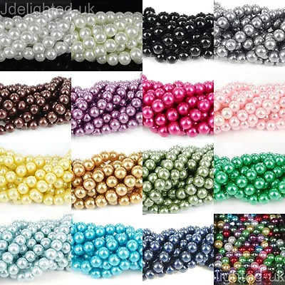 100pcs Top Quality Czech Glass Pearl Round Beads 3mm 4mm 6mm 8mm 10mm 12mm 14mm • £5.62