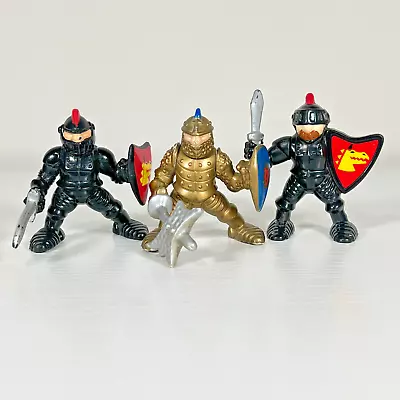 Lot Of 3 Fisher Price Great Adventures Castle Knight 2.5  Black & Gold Figures • $8.50