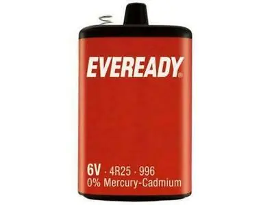 EVEREADY 4R25 6V Zinc Chloride Lantern Battery • £4.99