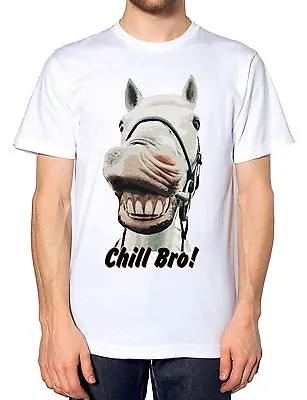 £11.95 • Buy Funny Horse Chill Bro Mens Tshirt Animal Race T Shirt Kids