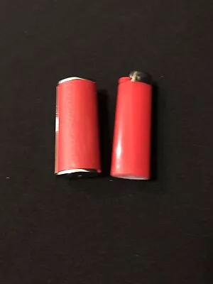 Leather Lighter Cover To Fit Bic Lighter Colour Red Plus Bic Lighter • $15.25