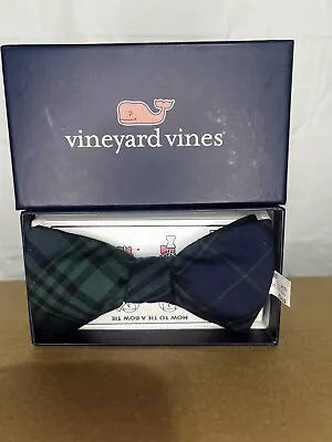 Vineyard Vines Blackwatch Bow Tie Charleston Green Adjustable One Sz Green/Navy • $29.99