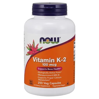$20.58 • Buy NOW FOODS Vitamin K-2 100 Mcg - 250 Veg Capsules
