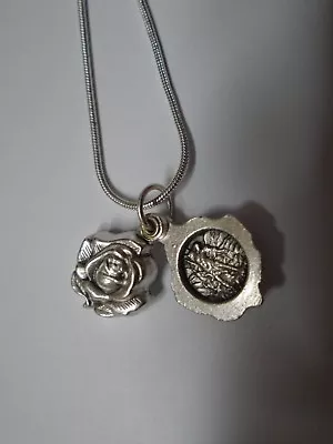 $15.99 • Buy Silver St Michael Rose Locket Medal Pendant 925 Sterling Chain Necklace +card