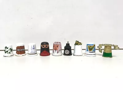 £6.40 • Buy Vintage Thimbles Set Of Nine Various Designs Composition