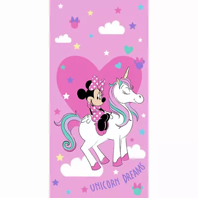 NEW Walt Disney Minnie Mouse Unicorn Beach Towel Super Soft Large Size 27 X54  • $21.49