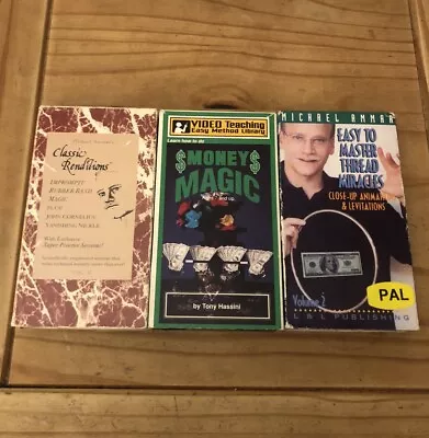 3 Vintage Michael Ammar Tony Hassini Magic VHS Video Tapes PAL • $56.03