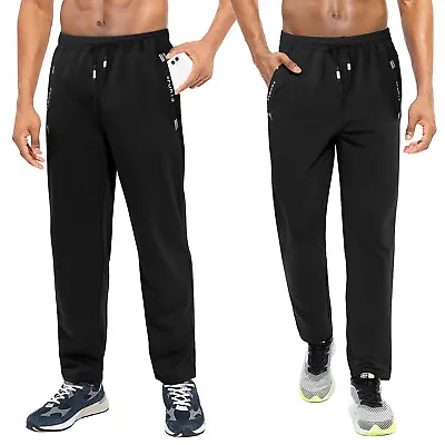 Men's Sweatpants Casual Joggers Breathable With Zipper Pockets Athletic Pants • $16.99