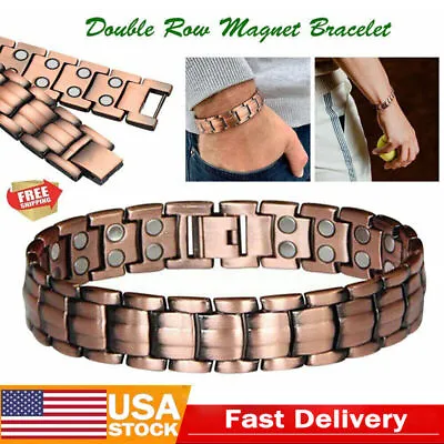 Copper Magnetic Therapy Bracelet Link Arthritis Pain Relieve Carpal Jewelry Gift • $6.29