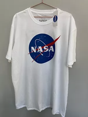 NASA T-shirt Mens SIZE 2XL White Circle Logo Space Gift 48-50' Chest XXL • £4.75