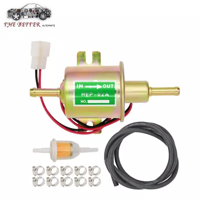 $18.89 • Buy Universal Electric Fuel Pump 2.5-4PSI 12V HEP-02A Inline Low Pressure Gas Diesel