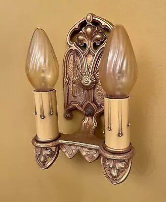 Vintage Lights FOUR Sconces. 1920s Gothic Style. REWIRED • $1000