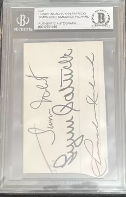 Cut Auto BAS Beckett Punch Imlach Simon Nolet Lynn Patrick Maurice Richard • $299.99