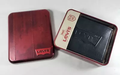 Levi's Wallet Men's BiFold Black  Leather Coated Embossed - NEW • $17.99