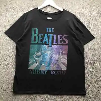 The Beatles Abbey Road Music T-Shirt Women's Large L Short Sleeve Graphic Black • £14.24