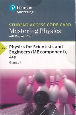 NEW MasteringPhysics E-text Student Access Code Kit For Physics 4th Giancoli • $35