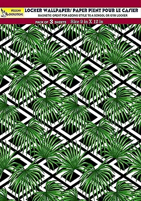 Magnetic Locker Wallpaper - (Tropical Leaves) - Pack Of 3 Sheets (vb057c) • $24.95