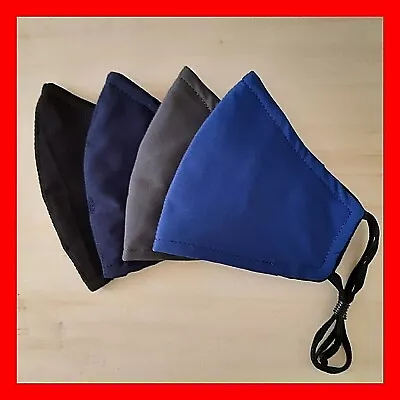 Face Mask 4 LAYERS Fabric Cloth Nose Wire Filter Pocket Washable Reusable Adult • $7.99