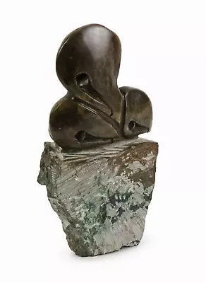 Abstract Marble Sculpture Mid Century Modern Stone Vintage Green Abstraction • $375