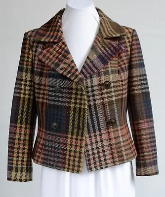 Per Una Collezoine  WOOL RICH TWEED / TARTAN JACKET / BLAZER Size UK 10 • £29