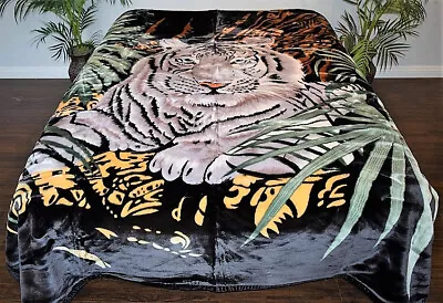 ☀️NEW 10 POUNDS HEAVY & SOFT QUEEN 2ply KOREAN MINK BLANKET White Tiger • $124.99