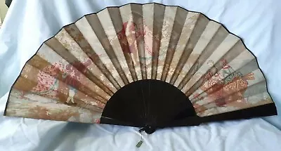 £50 • Buy Antique Wooden Fabric Hand Fan
