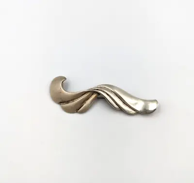 Kabana Sterling Silver Brooch 925 Modernist Wave Design Vintage Signed KBN Pin • $40