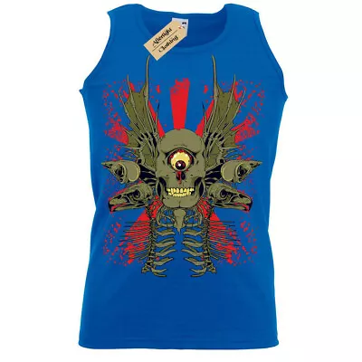 £9.95 • Buy Skull T-Shirt Gothic Biker Eye Punk Vest Mens 