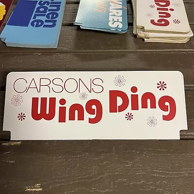 Vintage Carson Pirie Scott Double Sided Sign 4.5”x12” Carson’s Wing Ding • $15